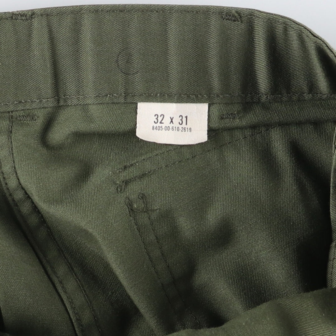 80'S US military genuine military baker pants made in USA 32x31 men's w31 equivalent vintage polyester Khaki type Vintage Second Hand