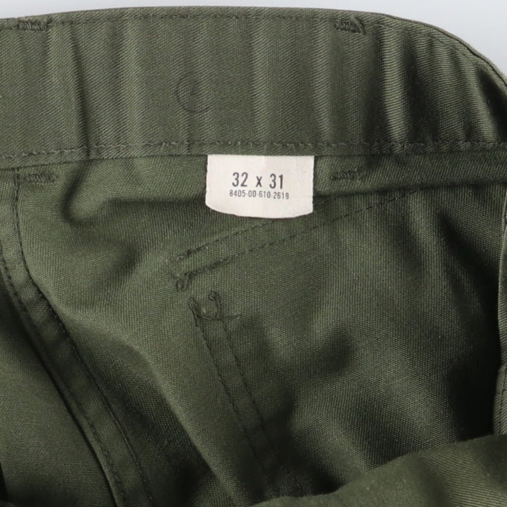 80'S US military genuine military baker pants made in USA 32x31 men's w31 equivalent vintage polyester Khaki type Vintage Second Hand
