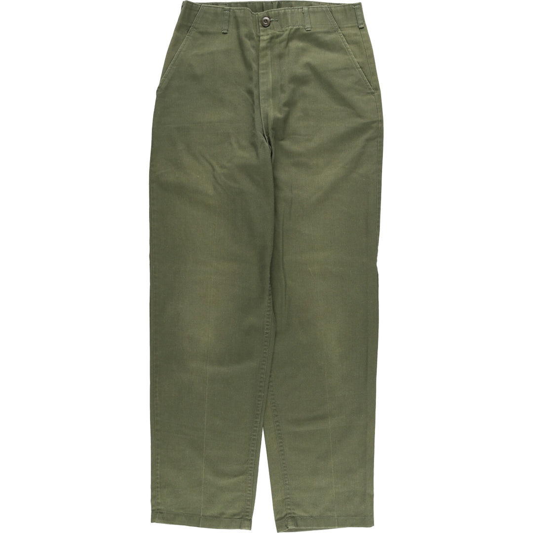 80'S US military genuine military baker pants made in USA men's w31 equivalent vintage polyester Khaki type Vintage Second Hand