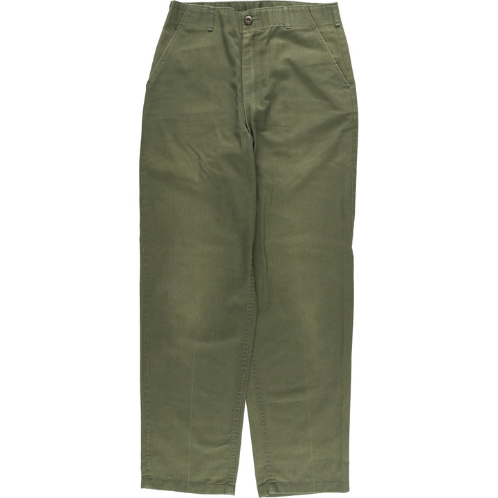 80'S US military genuine military baker pants made in USA men's w31 equivalent vintage polyester Khaki type Vintage Second Hand