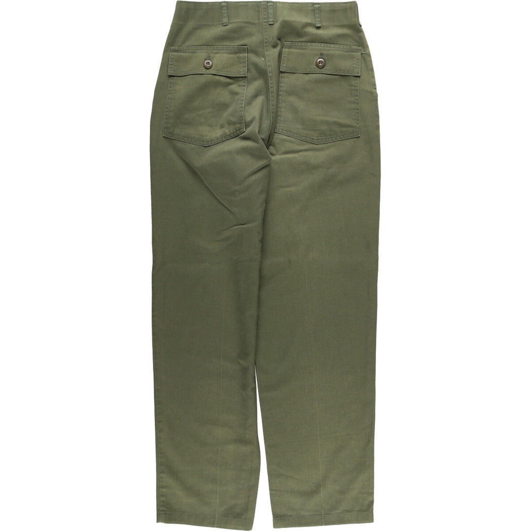 80'S US military genuine military baker pants made in USA men's w31 equivalent vintage polyester Khaki type Vintage Second Hand