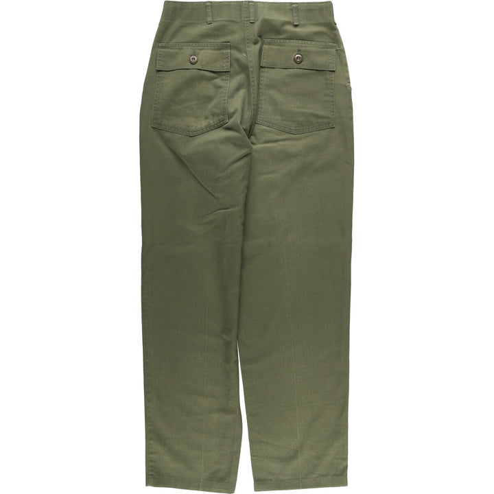 80'S US military genuine military baker pants made in USA men's w31 equivalent vintage polyester Khaki type Vintage Second Hand