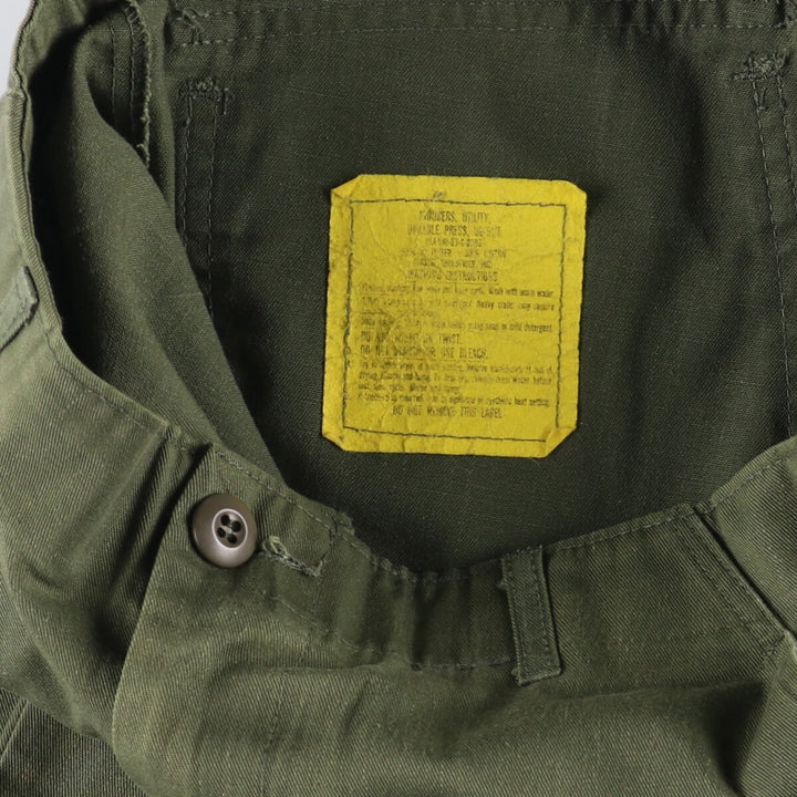 80'S US military genuine military baker pants made in USA men's w31 equivalent vintage polyester Khaki type Vintage Second Hand