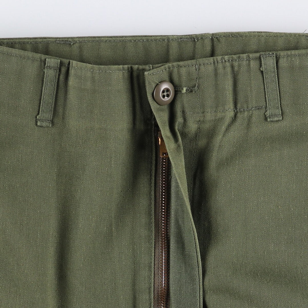 80'S US military genuine military baker pants made in USA men's w31 equivalent vintage polyester Khaki type Vintage Second Hand