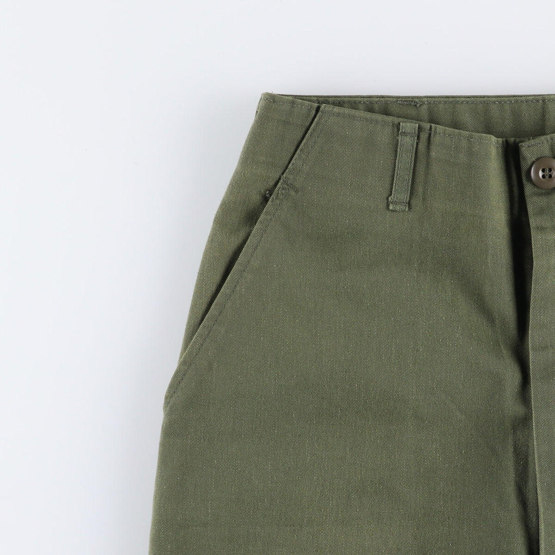 80'S US military genuine military baker pants made in USA men's w31 equivalent vintage polyester Khaki type Vintage Second Hand