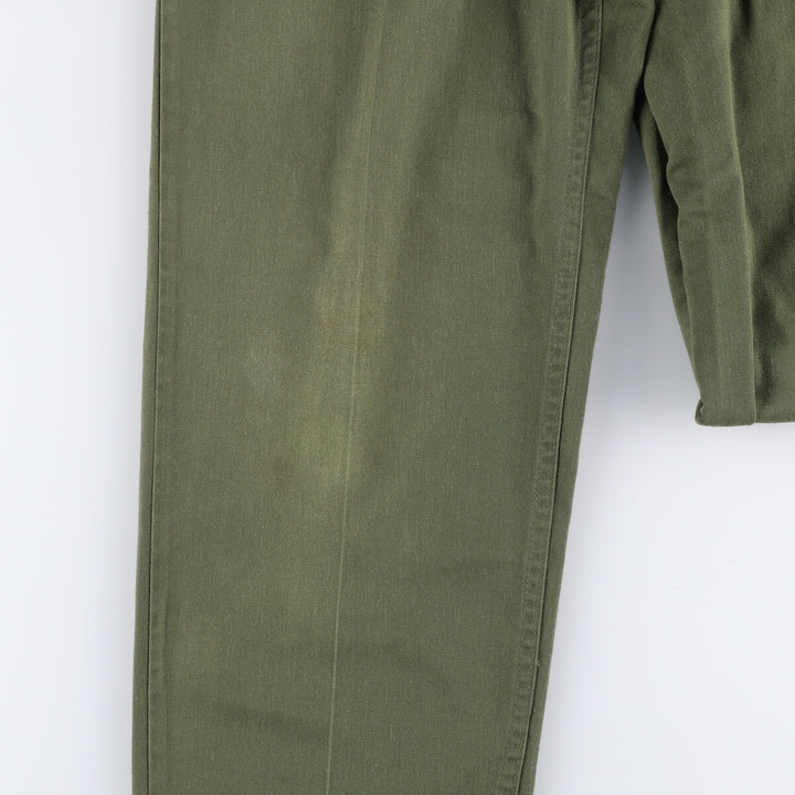 80'S US military genuine military baker pants made in USA men's w31 equivalent vintage polyester Khaki type Vintage Second Hand