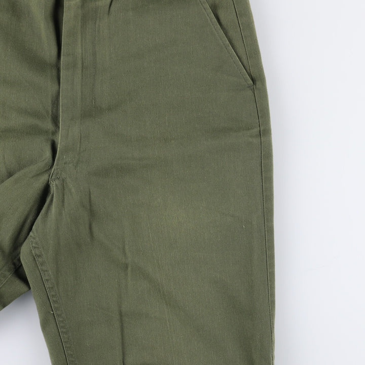 80'S US military genuine military baker pants made in USA men's w31 equivalent vintage polyester Khaki type Vintage Second Hand