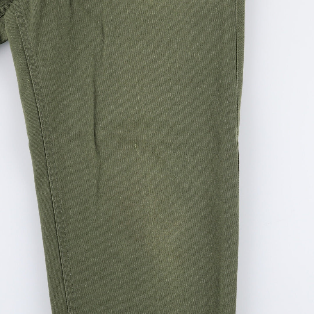 80'S US military genuine military baker pants made in USA men's w31 equivalent vintage polyester Khaki type Vintage Second Hand