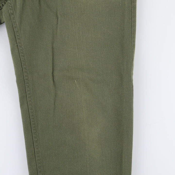 80'S US military genuine military baker pants made in USA men's w31 equivalent vintage polyester Khaki type Vintage Second Hand