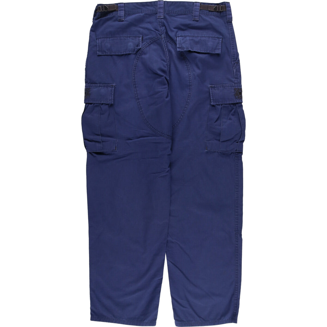 US military ripstop military cargo pants for men, size w35 Nylon navy blue type Vintage Second Hand