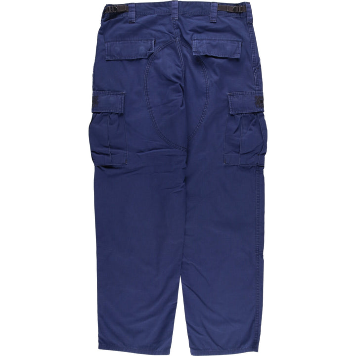 US military ripstop military cargo pants for men, size w35 Nylon navy blue type Vintage Second Hand