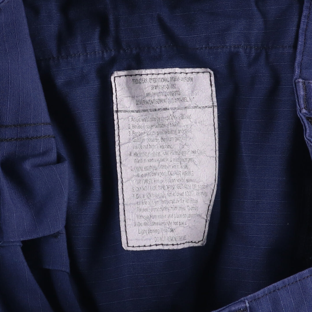 US military ripstop military cargo pants for men, size w35 Nylon navy blue type Vintage Second Hand