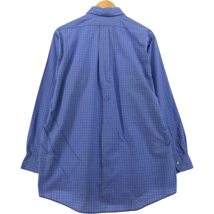 Brooks Brothers Est.1818 Long Sleeve Button-Down Check Shirt, Men's Size L cotton blue type Vintage Second Hand