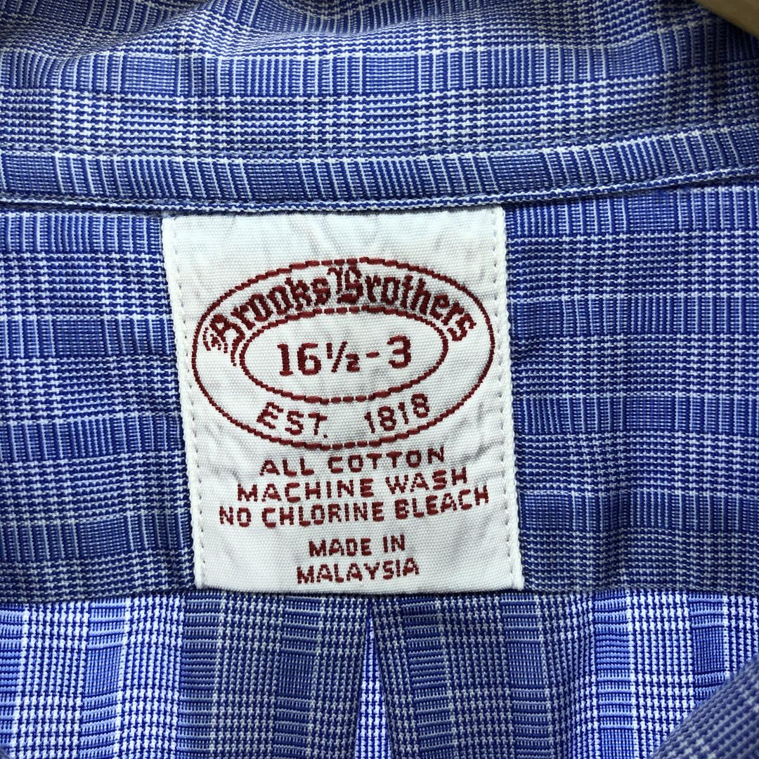 Brooks Brothers Est.1818 Long Sleeve Button-Down Check Shirt, Men's Size L cotton blue type Vintage Second Hand