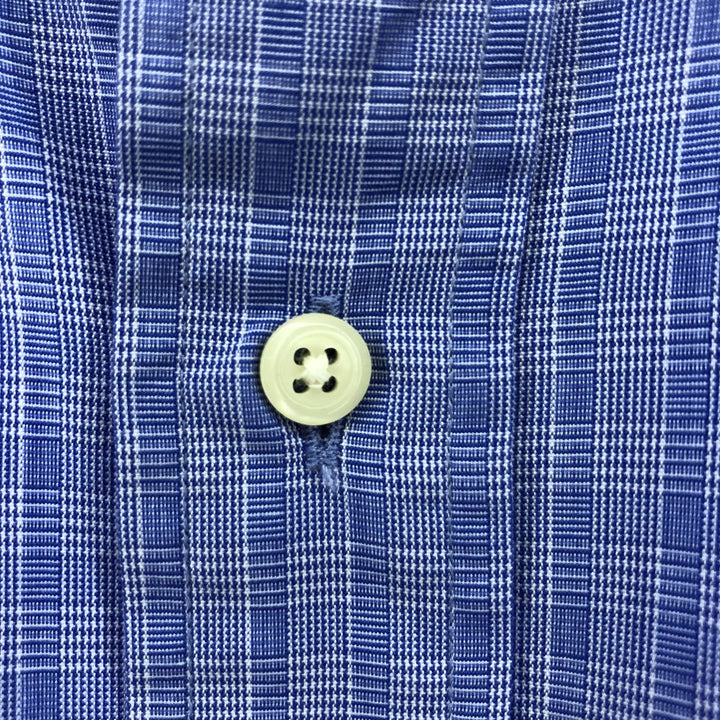 Brooks Brothers Est.1818 Long Sleeve Button-Down Check Shirt, Men's Size L cotton blue type Vintage Second Hand