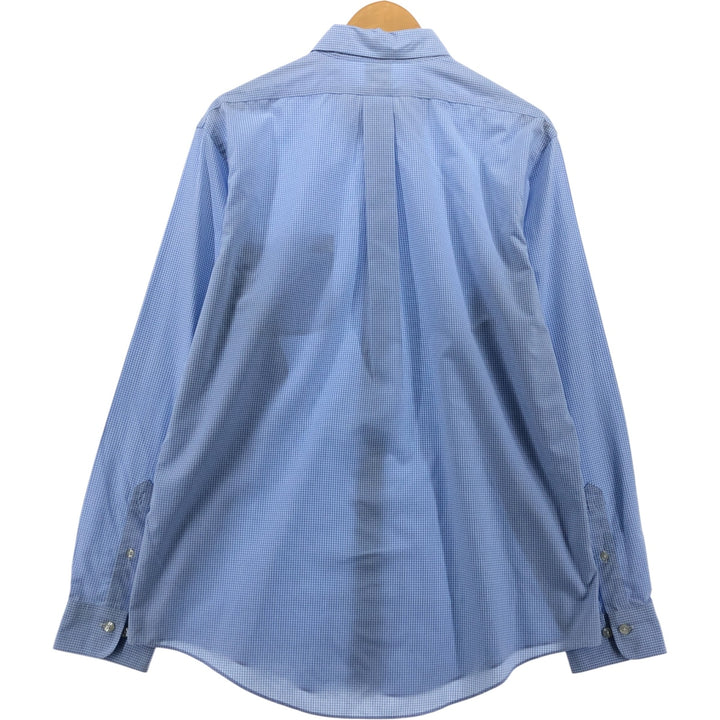 Brooks Brothers Est.1818 Gingham Check Long Sleeve Button-Down Check Shirt Men's Size L cotton blue type Vintage Second Hand