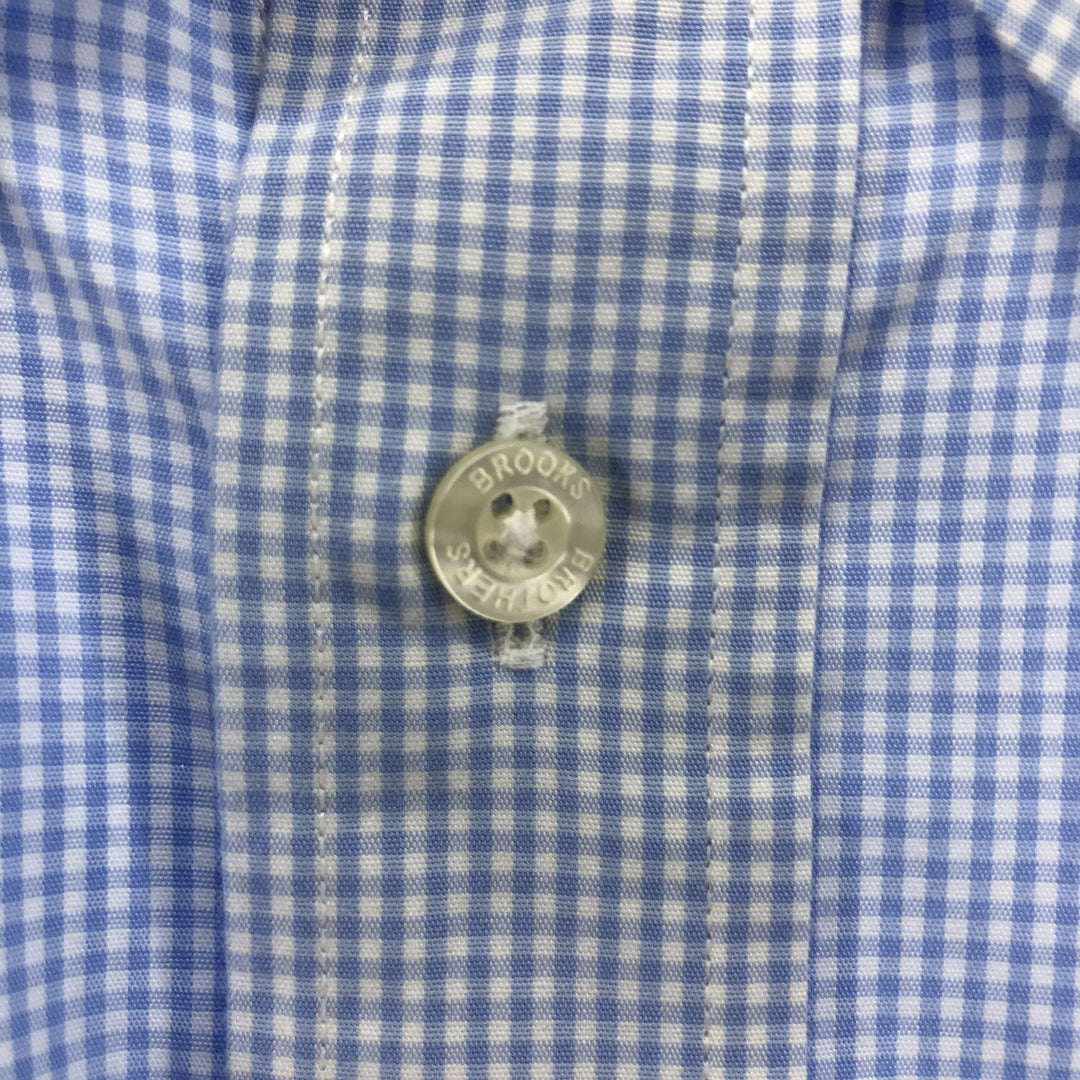 Brooks Brothers Est.1818 Gingham Check Long Sleeve Button-Down Check Shirt Men's Size L cotton blue type Vintage Second Hand