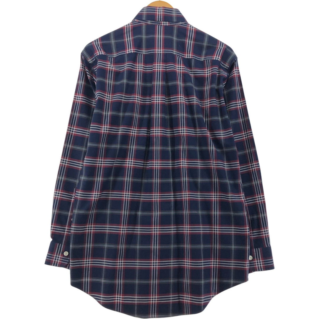 Brooks Brothers Est.1818 Long Sleeve Button-Down Check Shirt, Men's Size S Supima Cotton navy blue type Vintage Second Hand
