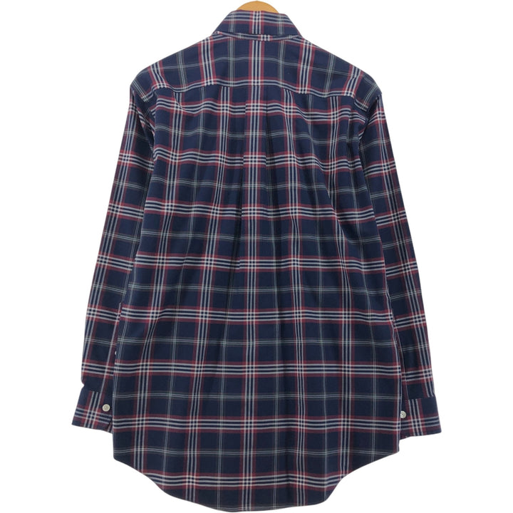 Brooks Brothers Est.1818 Long Sleeve Button-Down Check Shirt, Men's Size S Supima Cotton navy blue type Vintage Second Hand