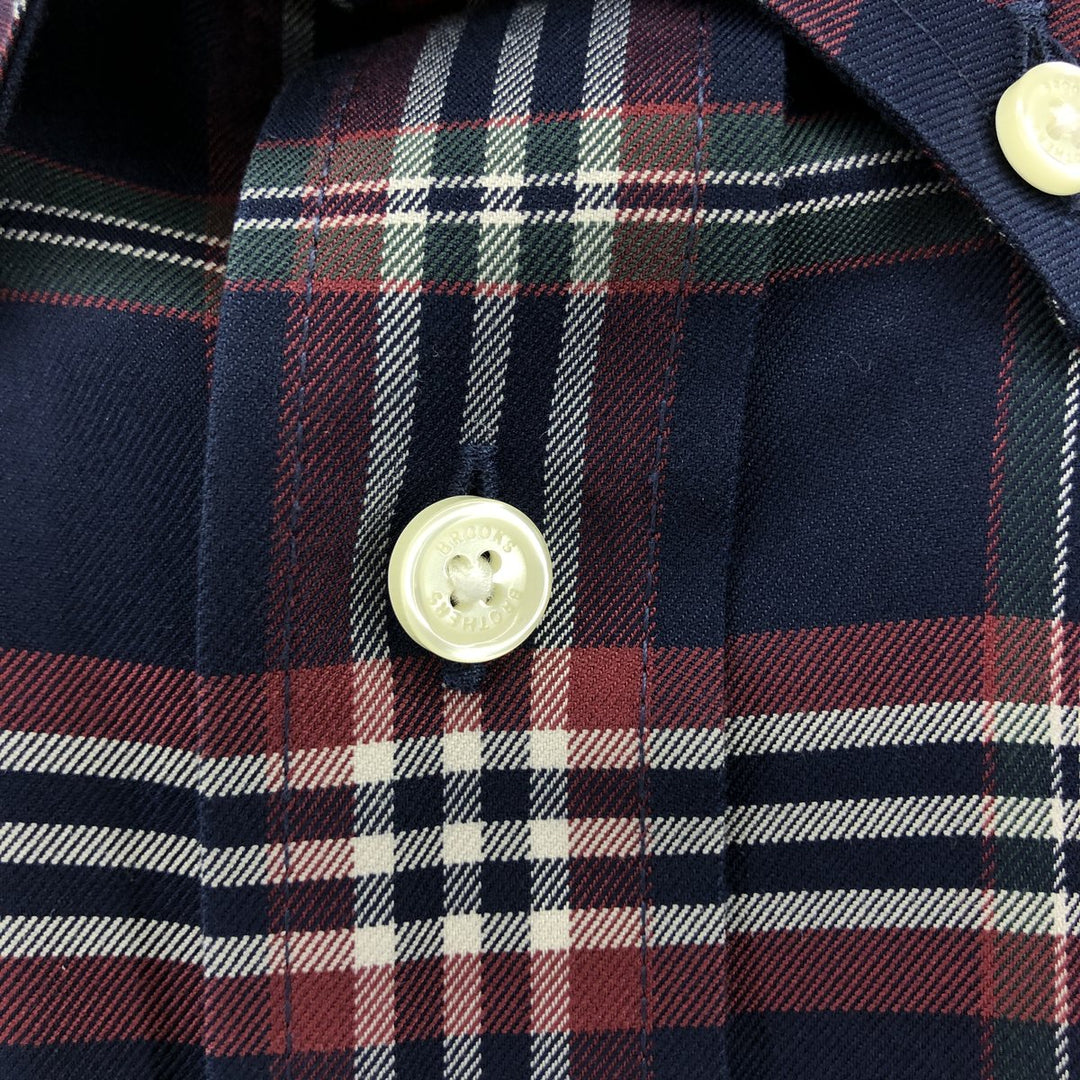 Brooks Brothers Est.1818 Long Sleeve Button-Down Check Shirt, Men's Size S Supima Cotton navy blue type Vintage Second Hand