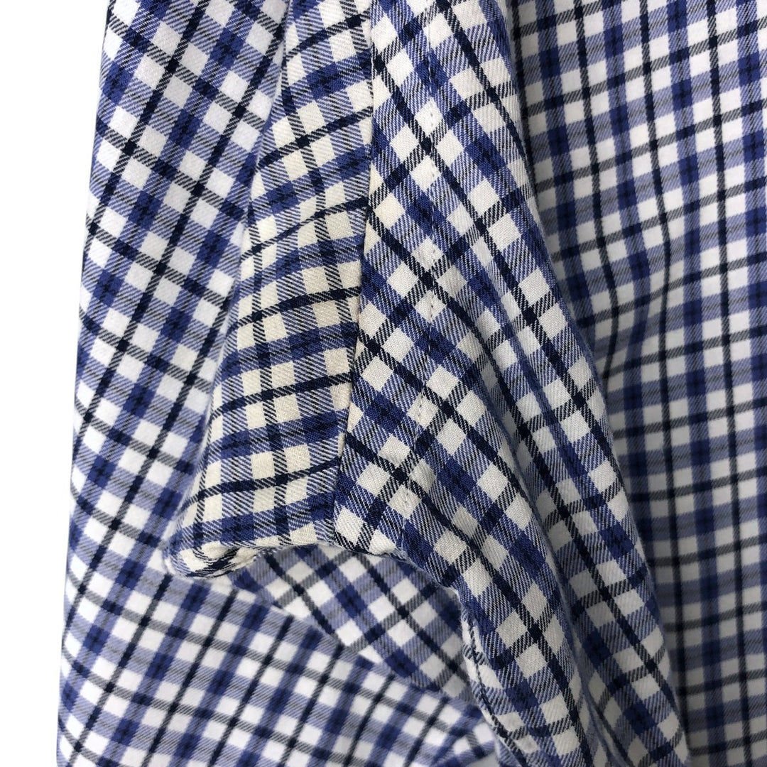 Ralph Lauren BLAIRE long sleeve button down check shirt, men's size L cotton white type Vintage Second Hand