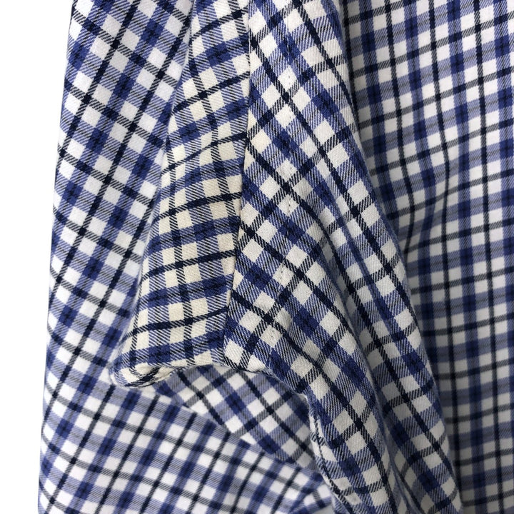 Ralph Lauren BLAIRE long sleeve button down check shirt, men's size L cotton white type Vintage Second Hand