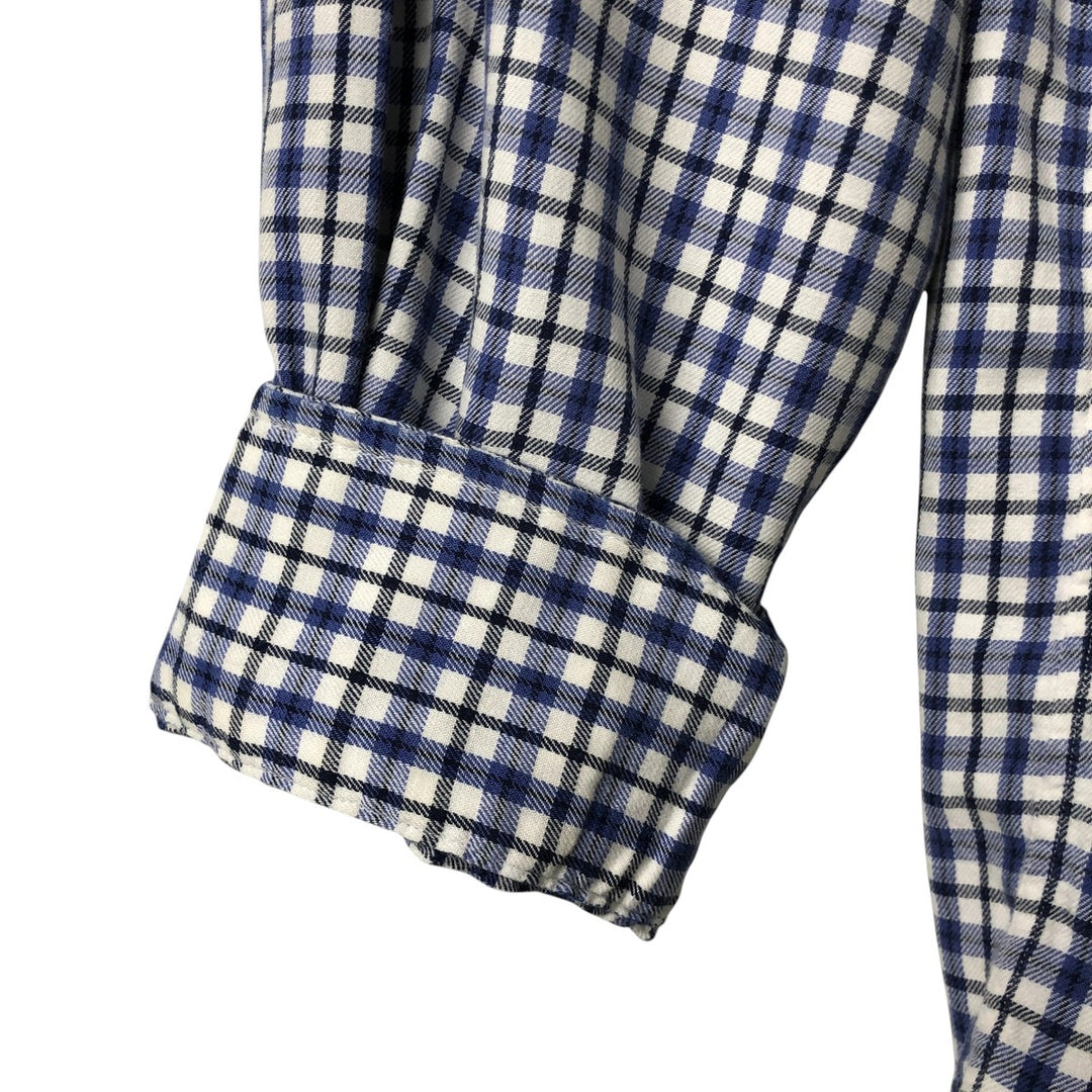 Ralph Lauren BLAIRE long sleeve button down check shirt, men's size L cotton white type Vintage Second Hand
