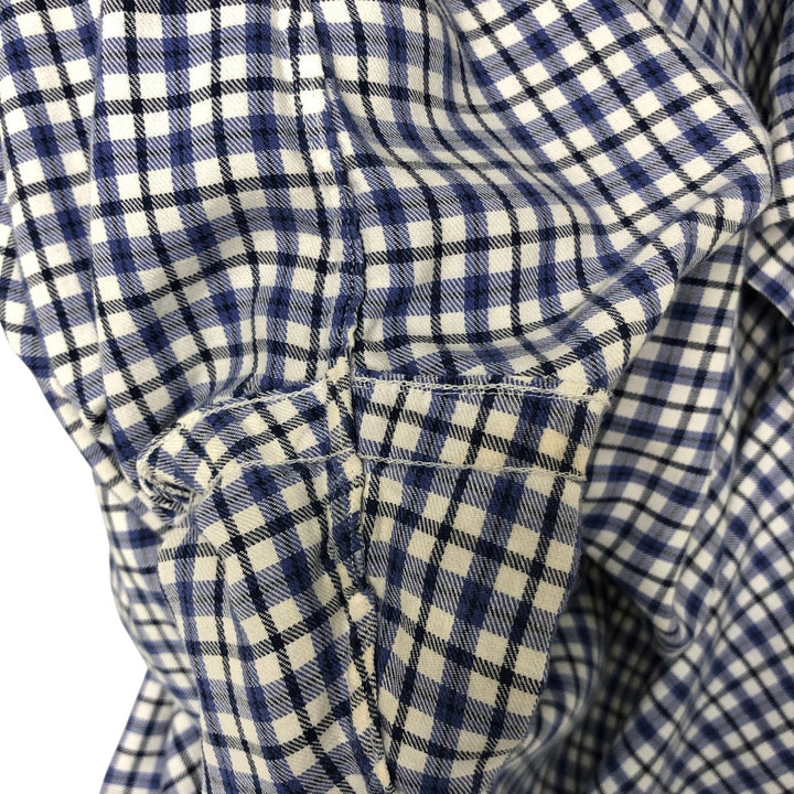 Ralph Lauren BLAIRE long sleeve button down check shirt, men's size L cotton white type Vintage Second Hand