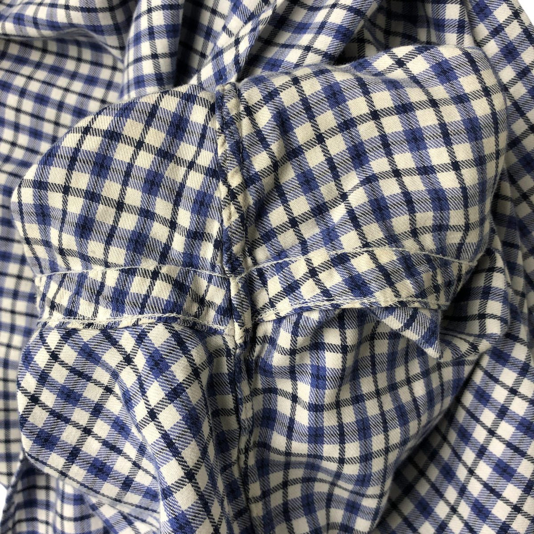 Ralph Lauren BLAIRE long sleeve button down check shirt, men's size L cotton white type Vintage Second Hand