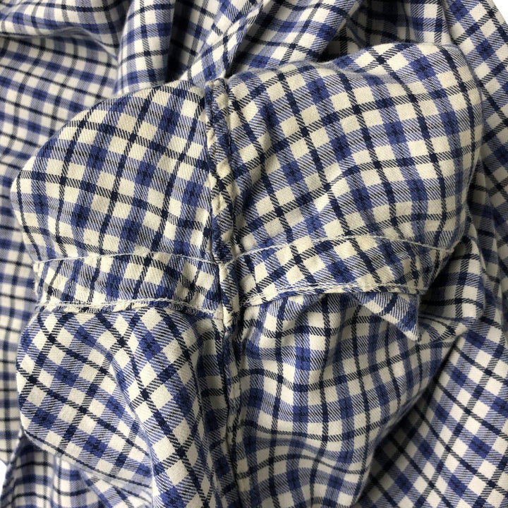 Ralph Lauren BLAIRE long sleeve button down check shirt, men's size L cotton white type Vintage Second Hand
