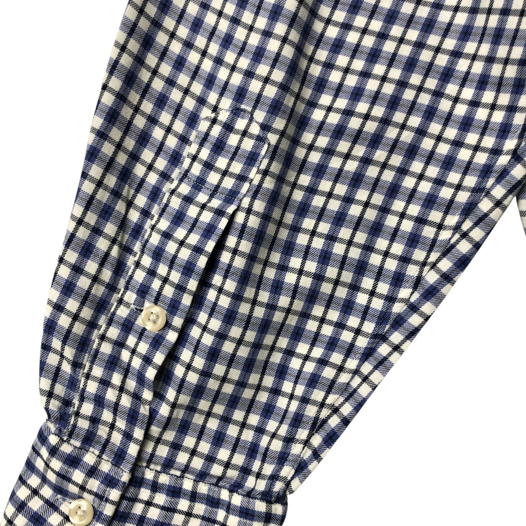 Ralph Lauren BLAIRE long sleeve button down check shirt, men's size L cotton white type Vintage Second Hand