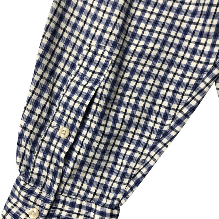 Ralph Lauren BLAIRE long sleeve button down check shirt, men's size L cotton white type Vintage Second Hand
