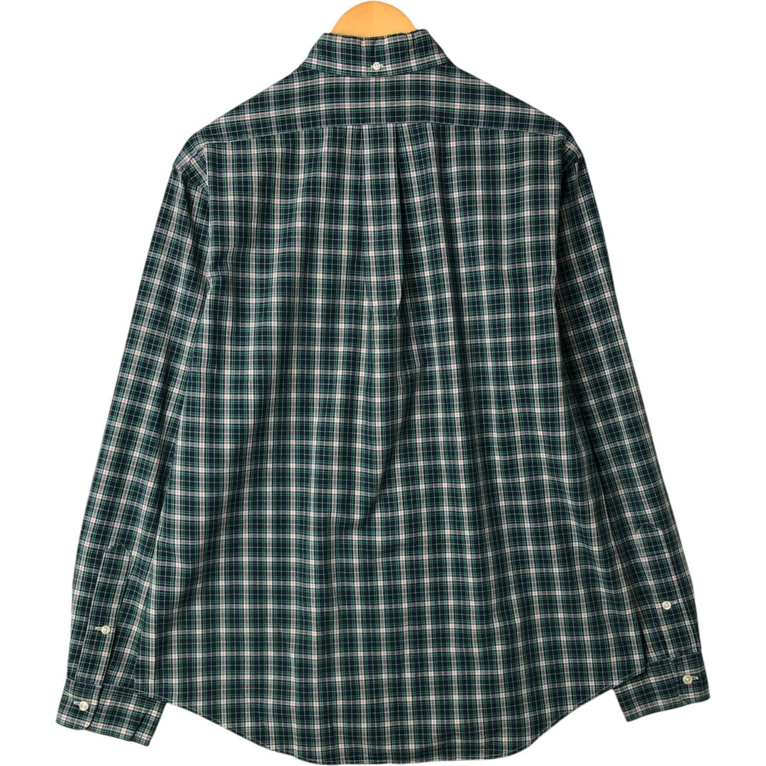 Ralph Lauren CUSTOM FIT long sleeve button down check shirt, men's size L cotton Green type dark green Vintage Second Hand