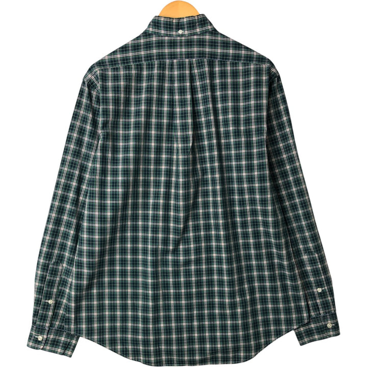 Ralph Lauren CUSTOM FIT long sleeve button down check shirt, men's size L cotton Green type dark green Vintage Second Hand