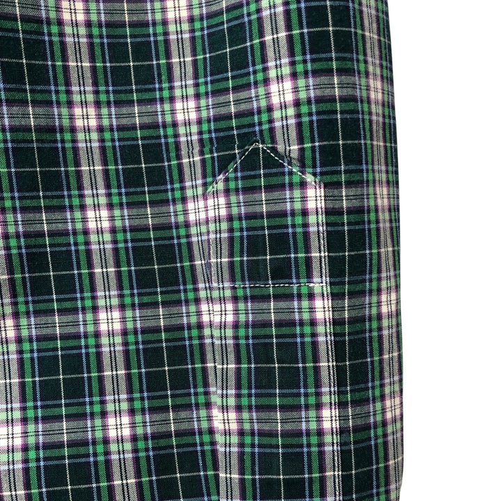Ralph Lauren CUSTOM FIT long sleeve button down check shirt, men's size L cotton Green type dark green Vintage Second Hand