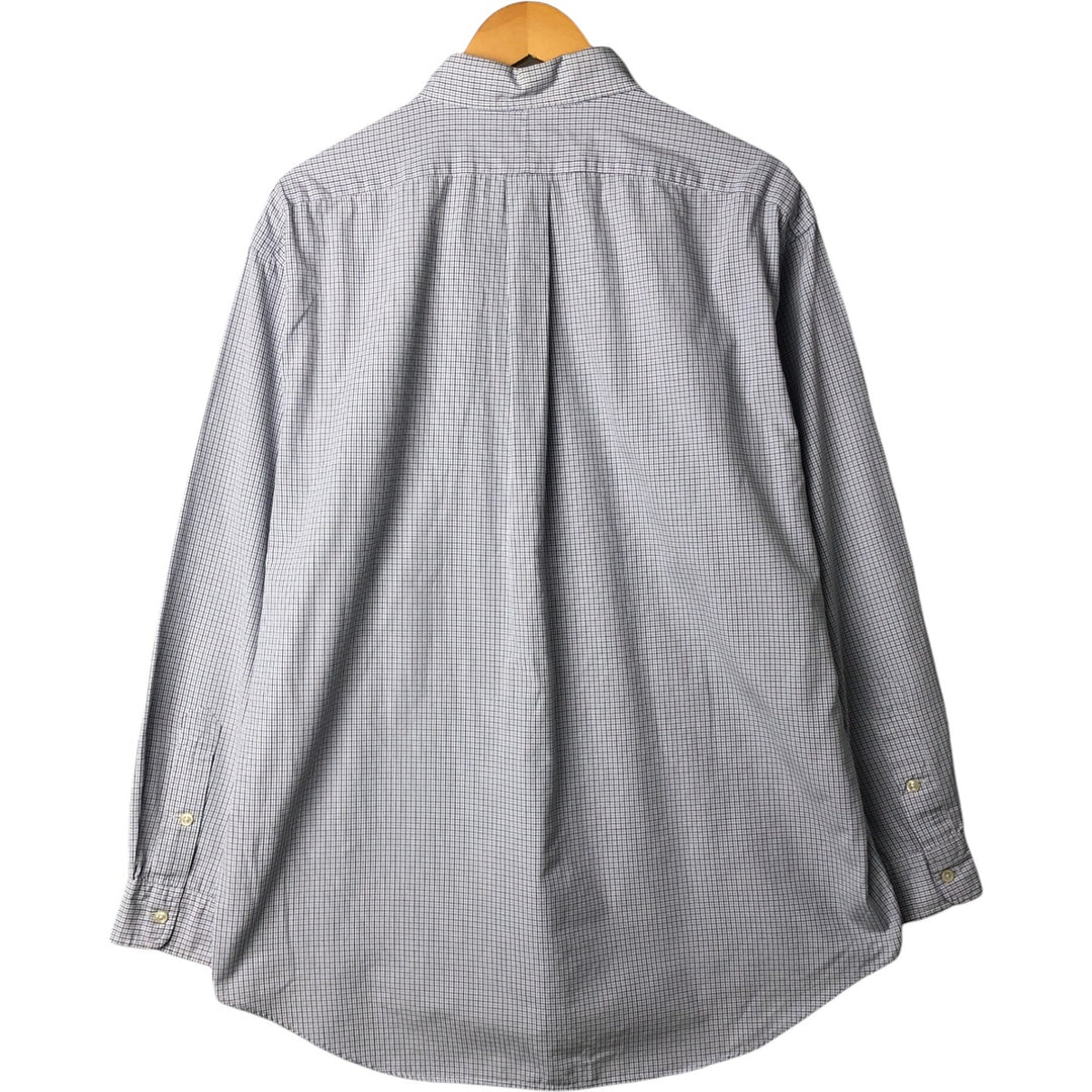 Ralph Lauren BLAKE long sleeve button down check shirt, men's size L cotton white type Vintage Second Hand