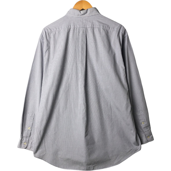 Ralph Lauren BLAKE long sleeve button down check shirt, men's size L cotton white type Vintage Second Hand