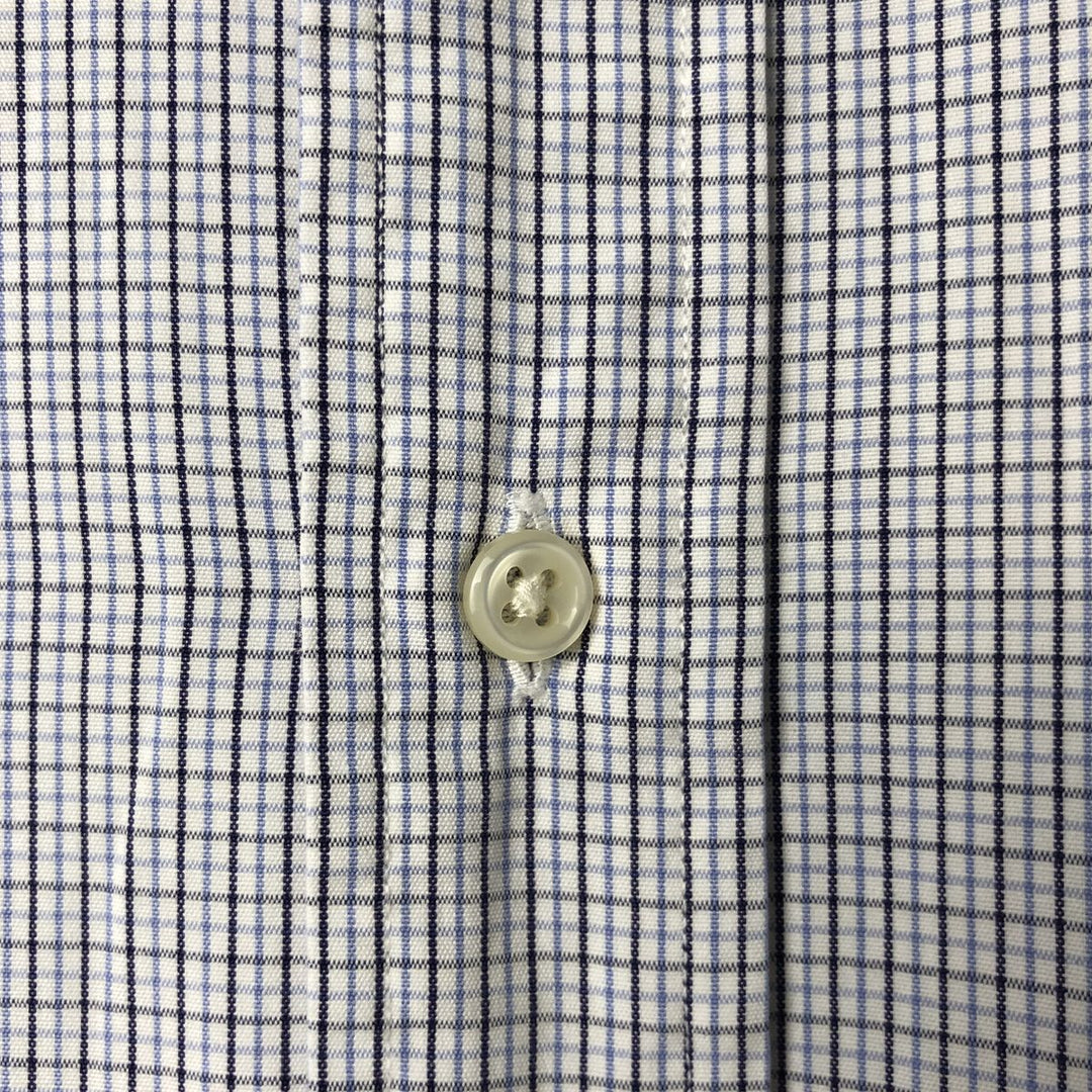 Ralph Lauren BLAKE long sleeve button down check shirt, men's size L cotton white type Vintage Second Hand