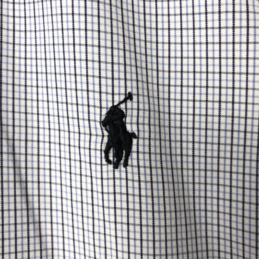 Ralph Lauren BLAKE long sleeve button down check shirt, men's size L cotton white type Vintage Second Hand