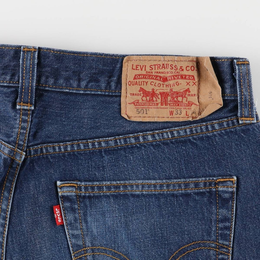 Levi's 501 straight denim pants for men, size W34 cotton blue type Vintage Second Hand