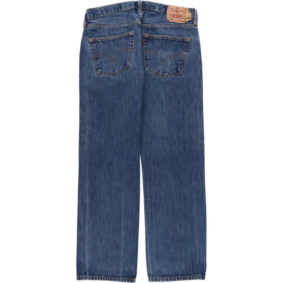 Levi's 501 straight denim pants for men, size W34 cotton blue type Vintage Second Hand