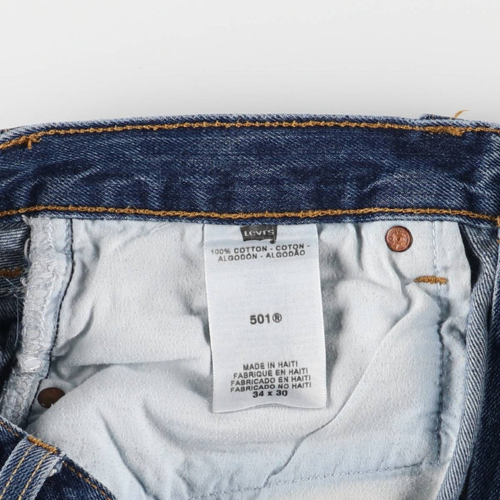 Levi's 501 straight denim pants for men, size W34 cotton blue type Vintage Second Hand
