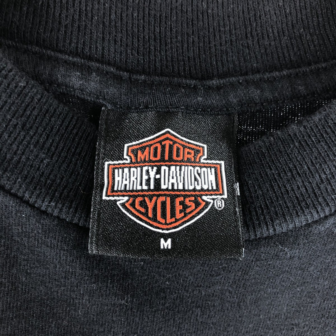 00'S Harley-Davidson Motorcycle Bike T-shirt Made in USA Men's M size cotton black type Vintage Second Hand