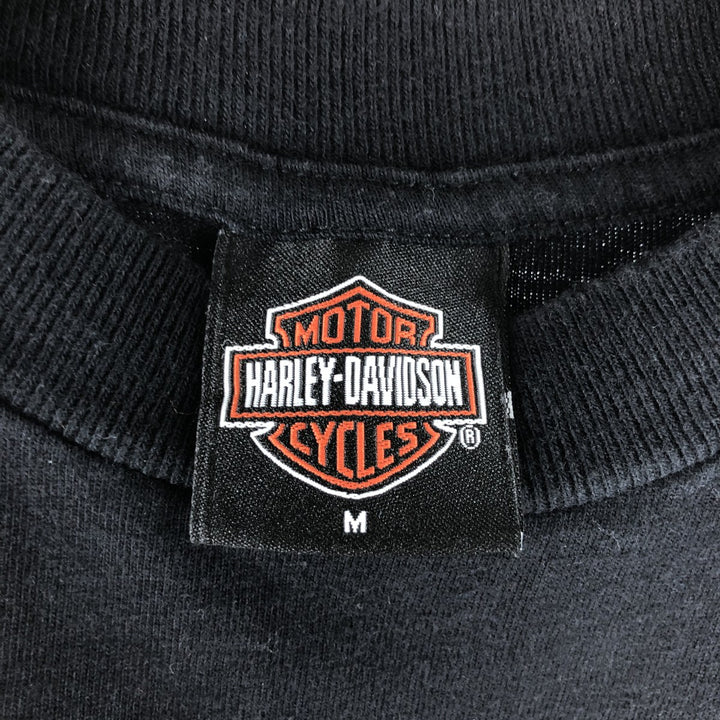 00'S Harley-Davidson Motorcycle Bike T-shirt Made in USA Men's M size cotton black type Vintage Second Hand