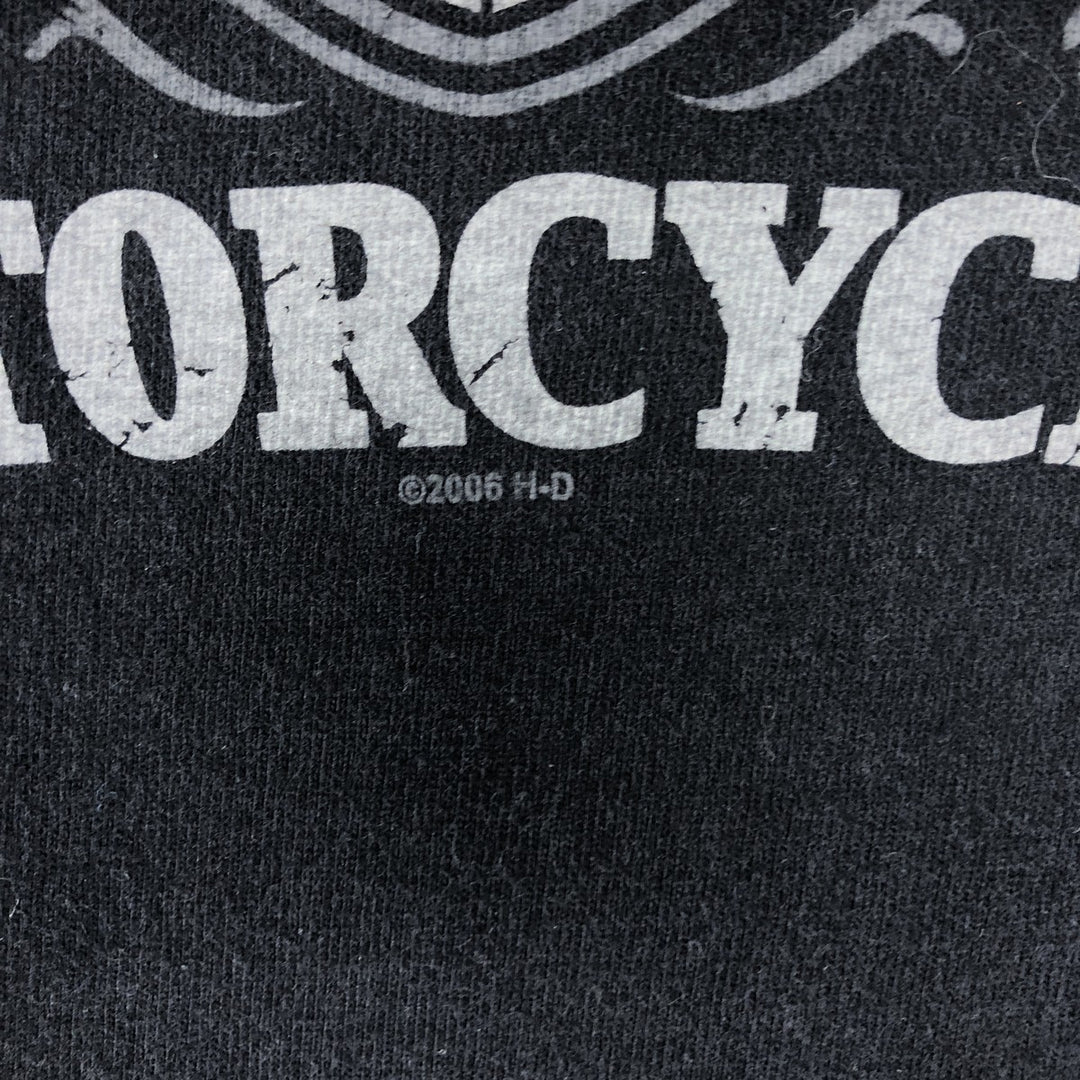 00'S Harley-Davidson Motorcycle Bike T-shirt Made in USA Men's M size cotton black type Vintage Second Hand