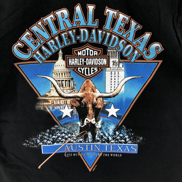 00'S Harley-Davidson Motorcycle Bike T-shirt Made in USA Men's M size cotton black type Vintage Second Hand