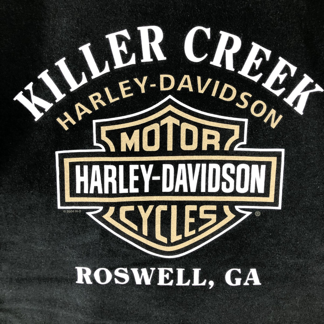 00'S Harley-Davidson Motorcycle Bike T-shirt Made in USA Men's L size cotton black type Vintage Second Hand