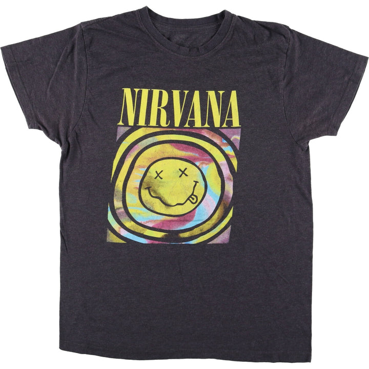 NIRVANA Nirvana Band T-shirt, Band T, Men's XL size cotton black type Vintage Second Hand