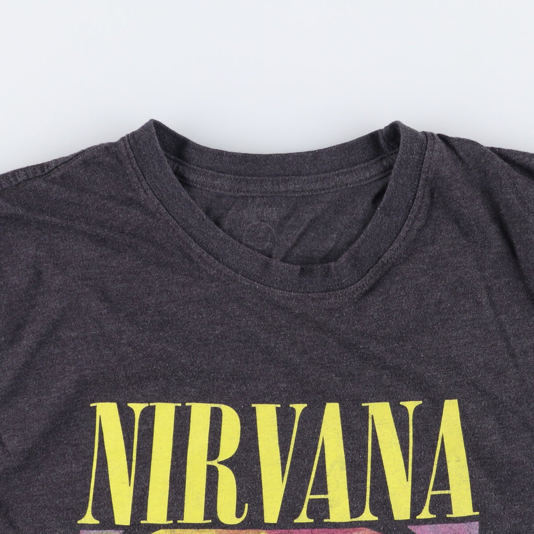 NIRVANA Nirvana Band T-shirt, Band T, Men's XL size cotton black type Vintage Second Hand