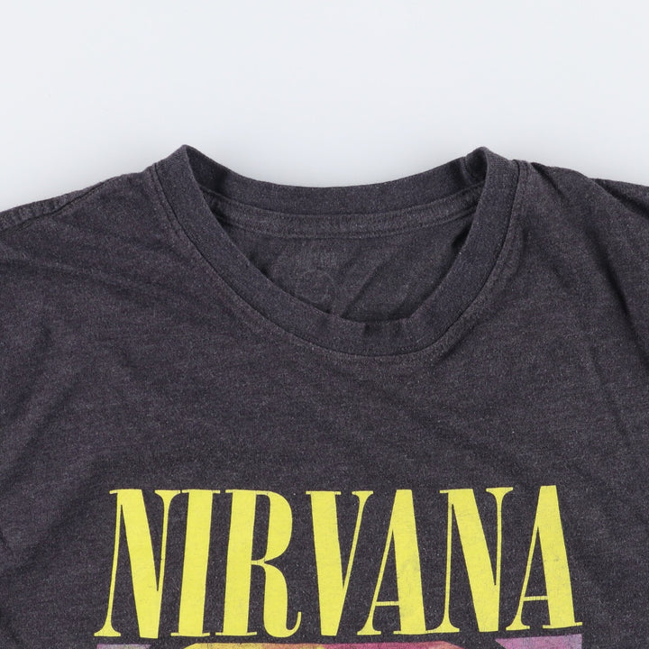 NIRVANA Nirvana Band T-shirt, Band T, Men's XL size cotton black type Vintage Second Hand